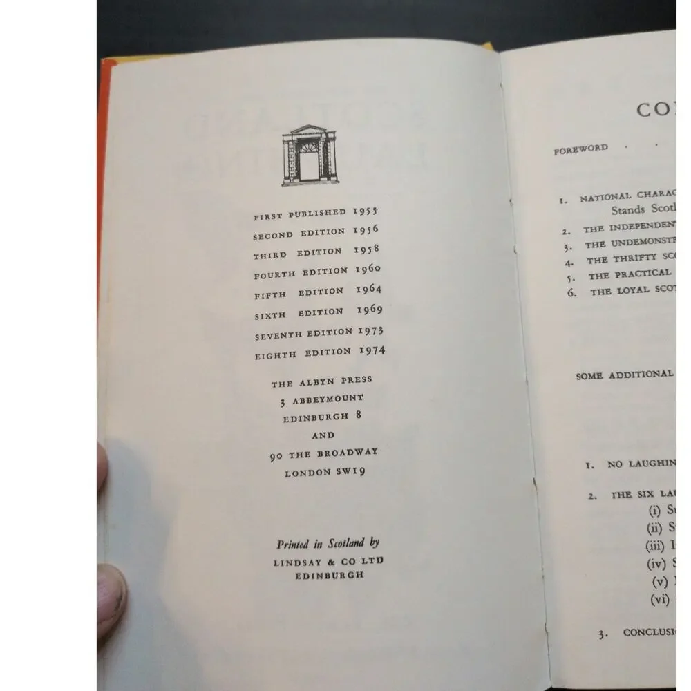 Scotland Laughing W. B. Burnett 8th Edition 1974 Vintage Scottish Humor Book